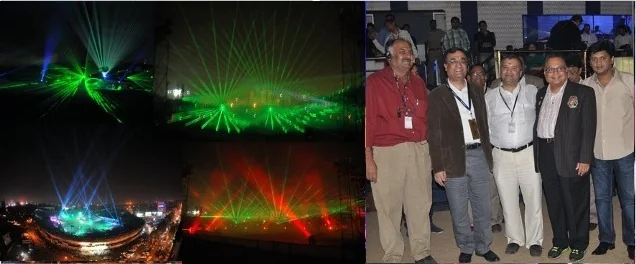 Laser show at the Lokmat NPL opening ceremony
